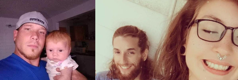 Pictures of Joseph Rosenbaum (with his young daughter) and Anthony Huber with his partner.